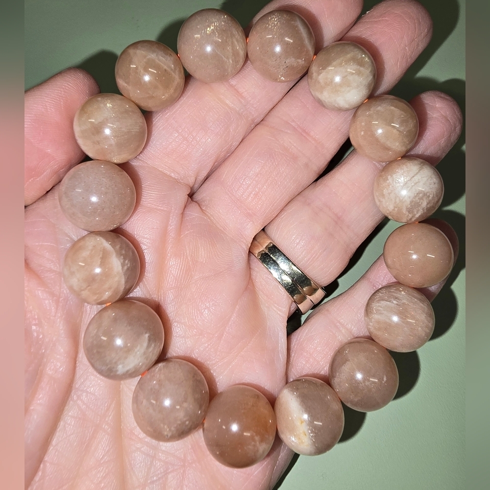 12mm Peach Moonstone 🍑 Bracelet